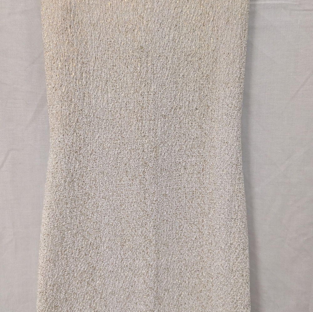 Body Central White/Gold Bodycon Dress, Size Medium - Picture 3 of 9